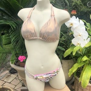 Women’s Gold Slider Triangle Bikini Top